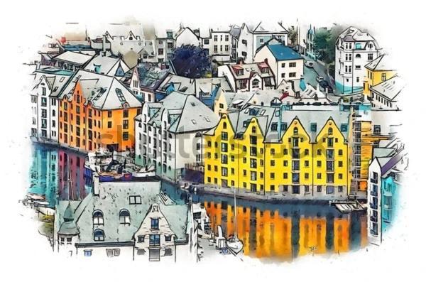 Charming Apartment In Alesund Center With Free Parking Екстериор снимка